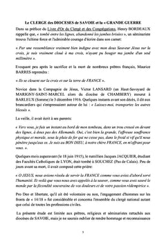 Le CLERGE des DIOCESES de SAVOIE durant la "GRANDE GUERRE"