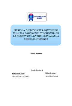 Gestion des forages équipés des pompes à motricité humaine