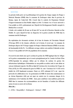 Gestion des forages équipés des pompes à motricité humaine
