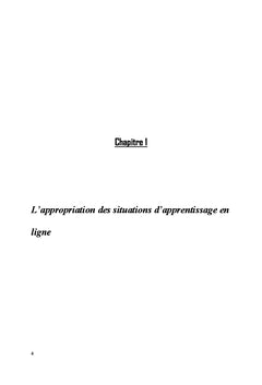 L'appropriation des situations d'apprentissage en ligne
