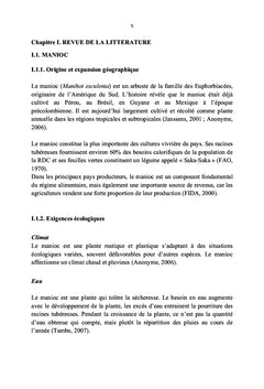Incidence et la sévérité de la mosaïque africaine du manioc