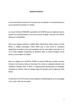 Attentats : impacts sur les professionnels de santé des CUMP