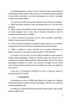 Attentats : impacts sur les professionnels de santé des CUMP