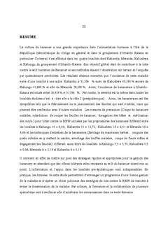 Etude d'Incidence et Severite de Wilt Bacterien du Bananier (BWX)