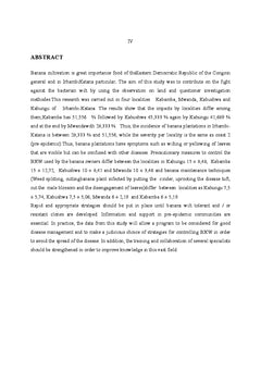 Etude d'Incidence et Severite de Wilt Bacterien du Bananier (BWX)