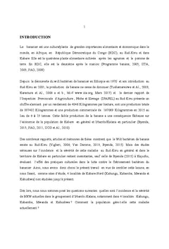 Etude d'Incidence et Severite de Wilt Bacterien du Bananier (BWX)
