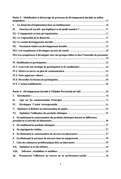 Intégration de développement durable au milieu hospitalier
