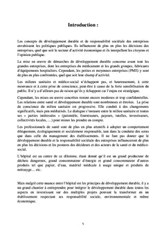 Intégration de développement durable au milieu hospitalier