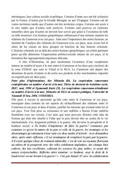 Le Cameroun et ses voisins: particularités de développement et perspectives