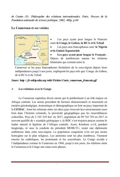Le Cameroun et ses voisins: particularités de développement et perspectives