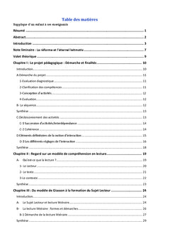L'intégration de l'oeuvre littéraire au cycle secondaire