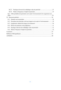 Utilisation des produits phytosanitaires dans le marîchage dans la FCM