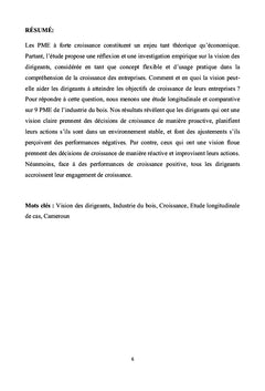 Acuité visuelle de l'entrepreneur-dirigeant et croissance de l'entreprise