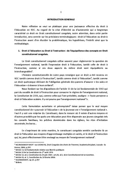 Le Droit à l'éducation en RDC