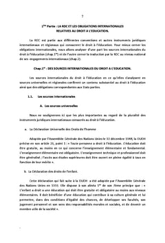 Le Droit à l'éducation en RDC