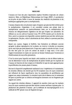Activation des bourgeons latents de différents rejets d'ananas