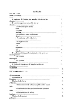 Contrôle microbiologique des denrées alimentaires
