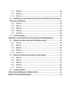 Identification de quelques cultivars de maïs du Togo et du Burkina