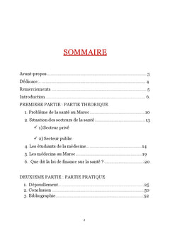 Etude sectorielle sur la santé