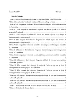 Etude des propriétés larvicides du ricin sur la teigne du chou