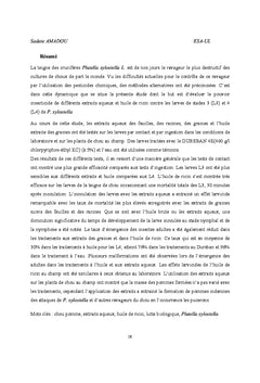 Etude des propriétés larvicides du ricin sur la teigne du chou