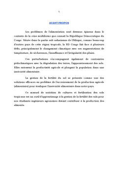 Manuel de nutrition des cultures et fertilisation des sols tropicaux
