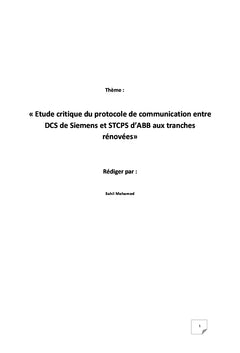 Etude critique du protocole de communication entre Siemens et ABB
