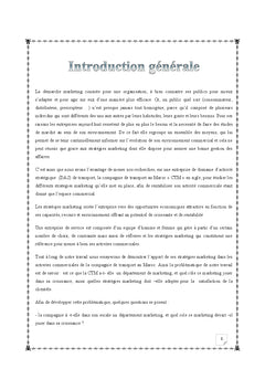 Marketing strategique DAS transport interurbain cas: CTM