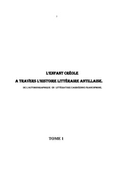 L'enfant créole à travers l'histoire littéraire antillaise