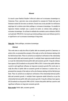 Dette publique et croissance économique
