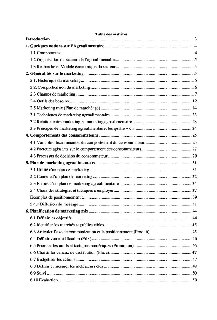 Marketing des Produits Agricoles et Agroalimentaires