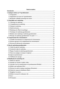Marketing des Produits Agricoles et Agroalimentaires