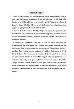 La problématique des associations du Kourwéogo et leur contribution