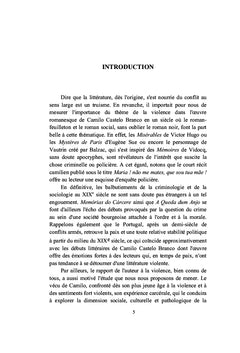 La violence dans l'oeuvre romanesque de Camilo Castelo Branco