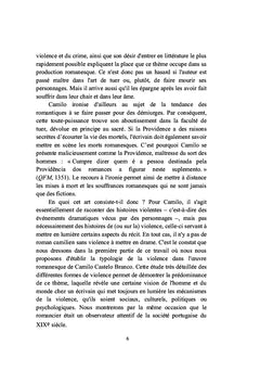 La violence dans l'oeuvre romanesque de Camilo Castelo Branco