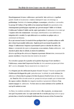 Du désir de vivre à une «en-vie» de mourir