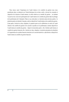 Place de l'Audit Interne et le Contrôle de Gestion dans la Performance