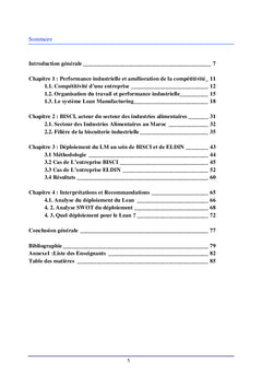 Déploiement du système Lean Manufacturing en industrie alimentaire