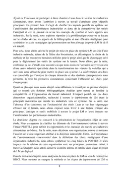 Déploiement du système Lean Manufacturing en industrie alimentaire