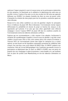 Déploiement du système Lean Manufacturing en industrie alimentaire