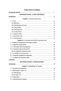 L'expression orale : pratiques et difficultes en classe de FLe