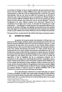 La Justice Penale Internationale Face aux Etats du Continent D'Afrique