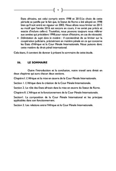 La Justice Penale Internationale Face aux Etats du Continent D'Afrique