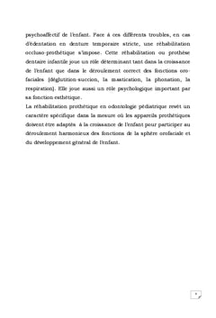 Réhabilitation occluso-prothétique chez l'enfant