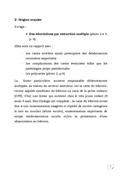 Réhabilitation occluso-prothétique chez l'enfant