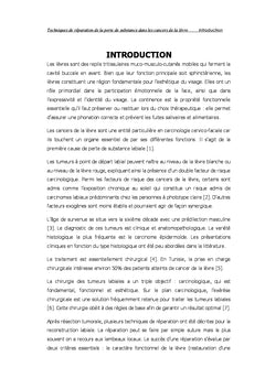 Reparations dans les cancers de la levre