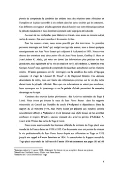 Histoire de Jean Pierre Jouret au Togo: 1920-1934