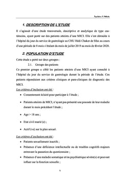 Troubles sexuels et maladies inflammatoires chroniques de l'intestin