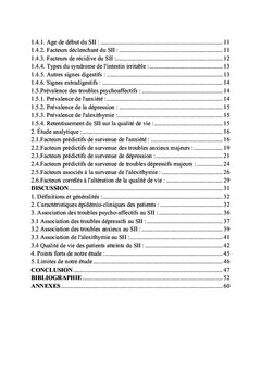 Troubles psychoaffectifs associés au syndrome de l'intestin irritable