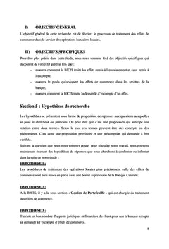 Les opérations bancaires locales: le traitement des effets de commerce